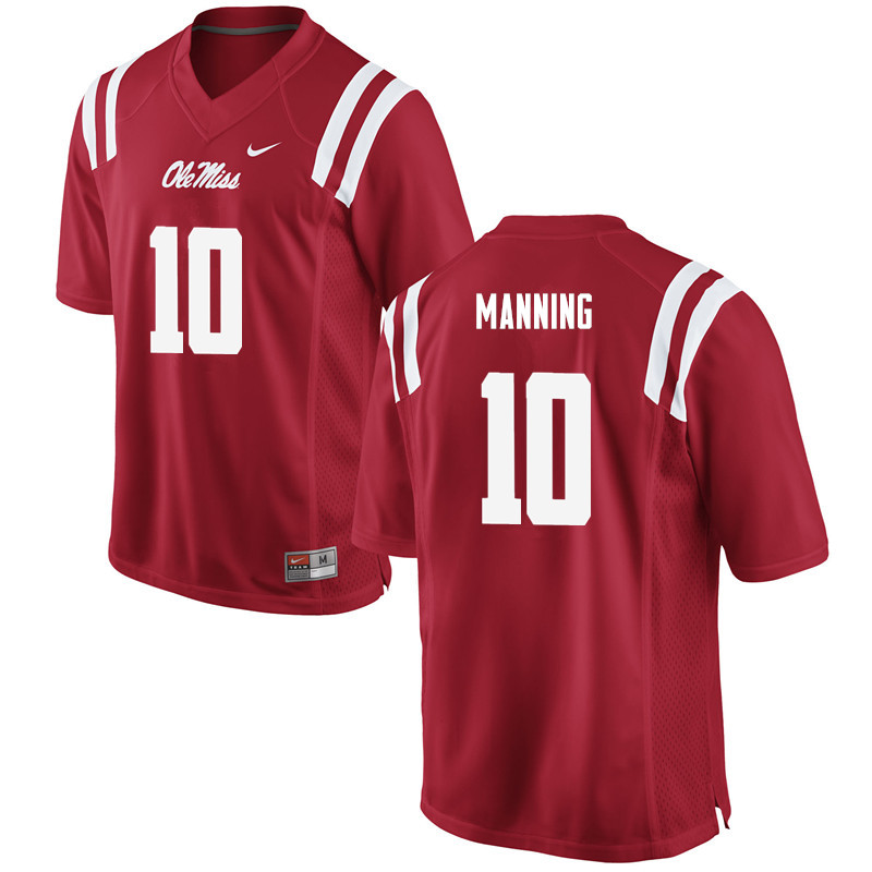 Men Ole Miss Rebels #10 Eli Manning College Football Jerseys-Red